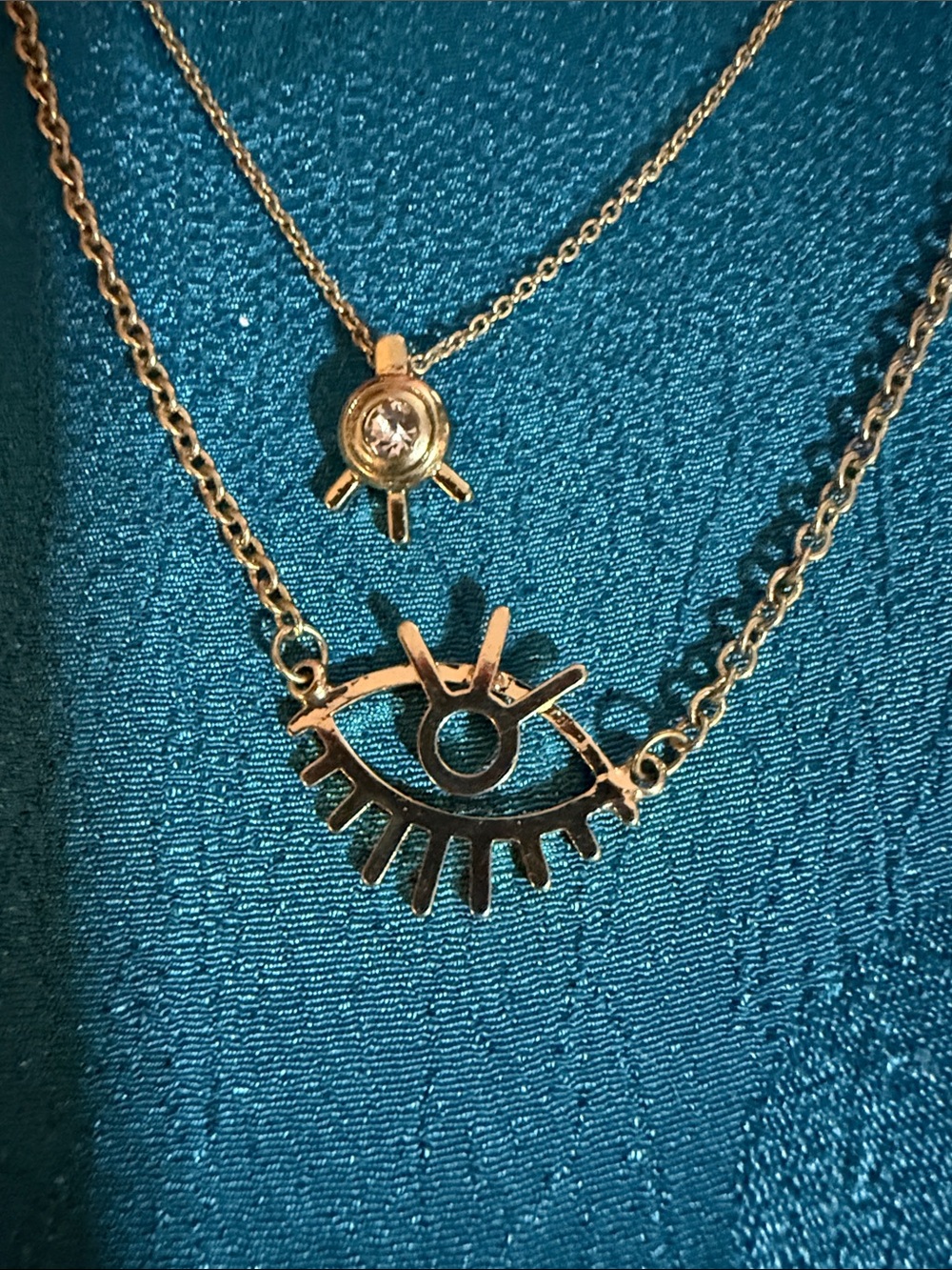 Gold Eye & Sunlayer Pendant Necklace - Gold Women’s Jewelry